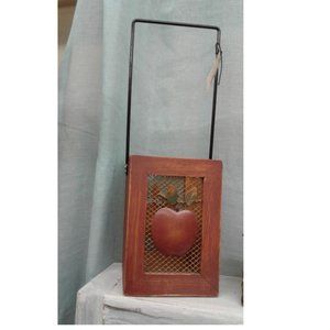 ❤️ Wood Wine Box with Metal Handle Rustic Apple